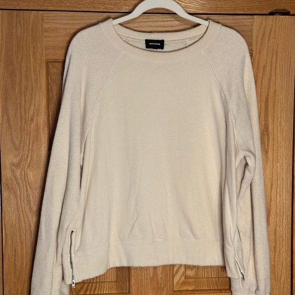MONROW - Mixed Material Sweatshirt - Size Medium - Picture 1 of 6